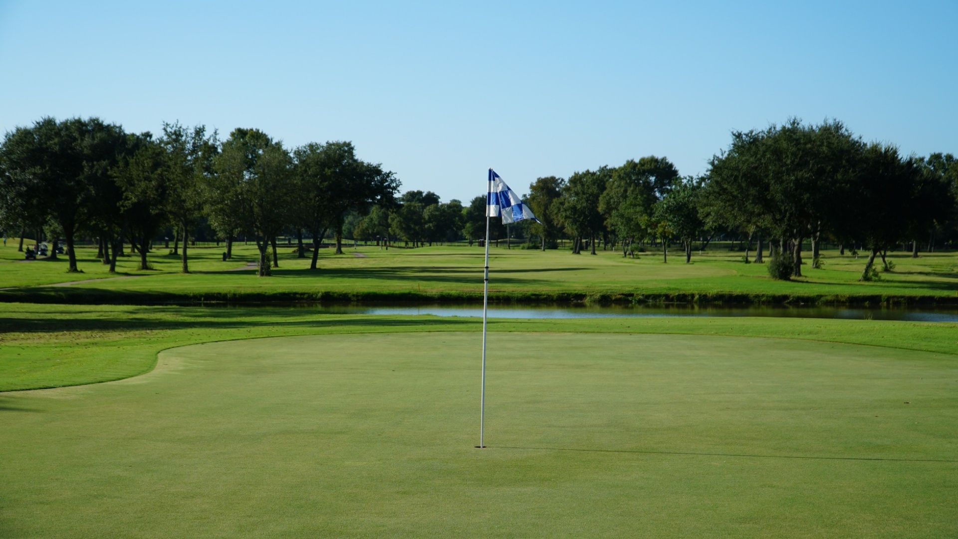 Golf course with flag